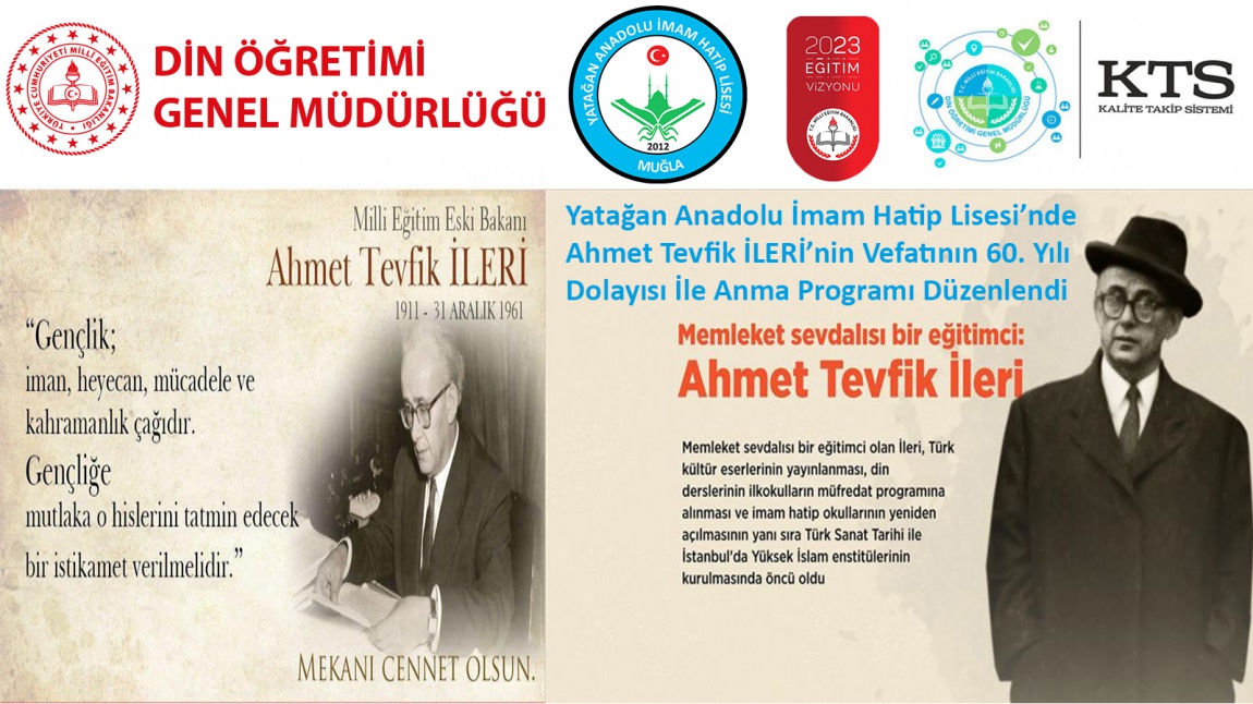 Program - Ahmet Tevfik İLERİ'yi Anma Programı